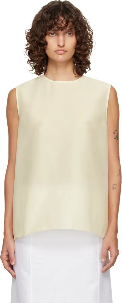 Le17septembre Off-white Boucle Back Button Sleeveless Top In Neutral