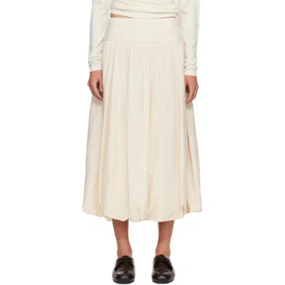 Le17septembre Off-white Fluid Balloon Midi Skirt In Neutral