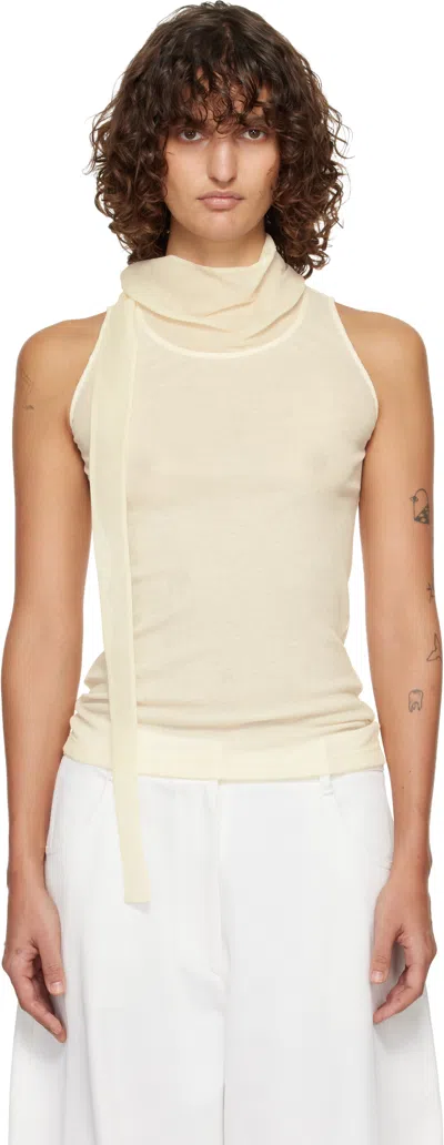 Le17septembre Off-white Scarf Sleeveless Jersey Top