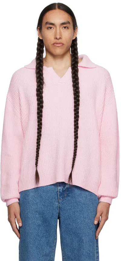 Le17septembre Pink Open Collar Polo
