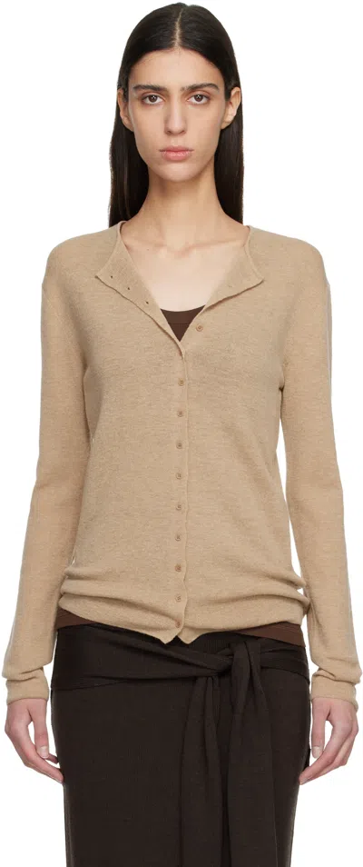 Le17septembre Tan Anne Knit Cardigan In Neutral