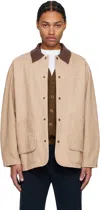 Le17septembre Tan Knit Collar Field Jacket In Beige