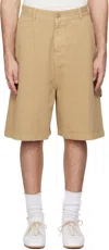 Le17septembre Tan Over-dyeing Bermuda Denim Shorts In Beige
