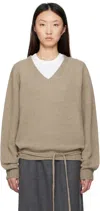 Le17septembre Taupe Alpaca V-neck Sweater In Neutral