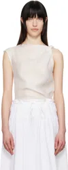 Le17septembre White Asymmetrical Draped Tank Top In White