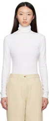 Le17septembre White Asymmetrical Turtleneck In White