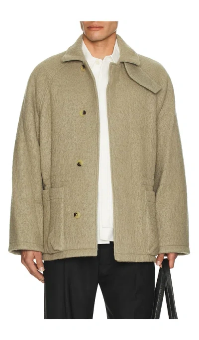 Le17septembre Wool Hunting Half Coat In Green