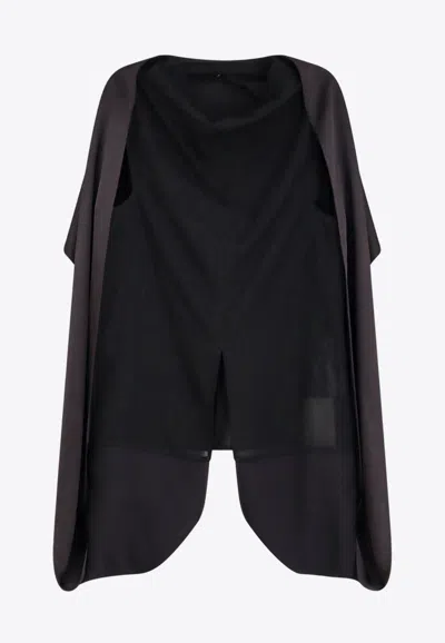 Le17septembre Wool Top With Cape-detail In Black