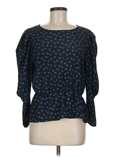 Pre-owned Lea & Viola 3/4 Sleeve Blouse In Blue