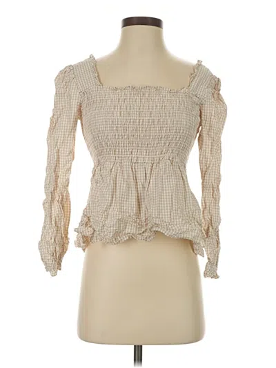 Pre-owned Lea & Viola 3/4 Sleeve Blouse In Ivory