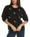 Lea & Viola Women's Beaded Bow Sweatshirt In Black