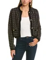 Lea & Viola Women's Boucle Crewneck Cardigan In Black