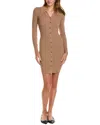 Lea & Viola Women's Rib Knit Bodycon Mini Dress In Brown
