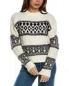 Lea & Viola Women's Fairisle Cable Knit Sweater In Ivory