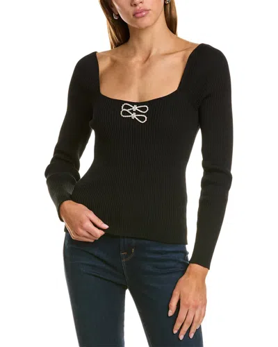 Lea & Viola Crystal Bow Top In Black