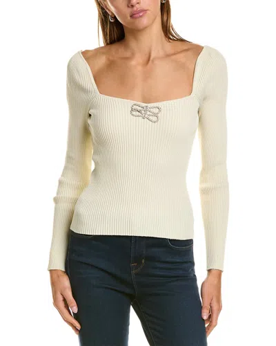 Lea & Viola Crystal Bow Top In White