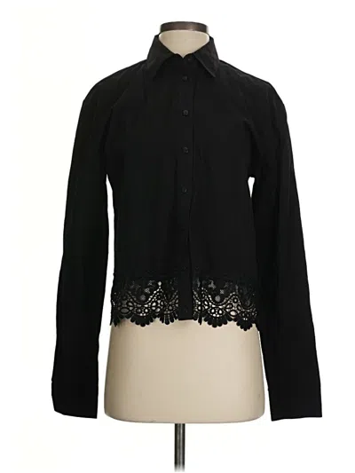 Pre-owned Lea & Viola Long Sleeve Blouse In Black