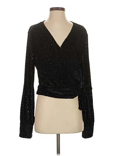Pre-owned Lea & Viola Long Sleeve Blouse In Black