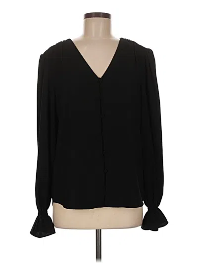 Pre-owned Lea & Viola Long Sleeve Blouse In Black