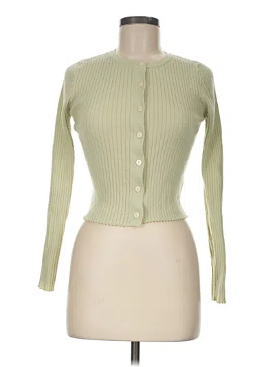 Pre-owned Lea & Viola Long Sleeve Top Green Sweetheart Neckline Tops
