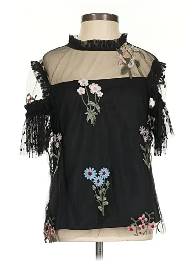 Pre-owned Lea & Viola Sleeveless Blouse In Black