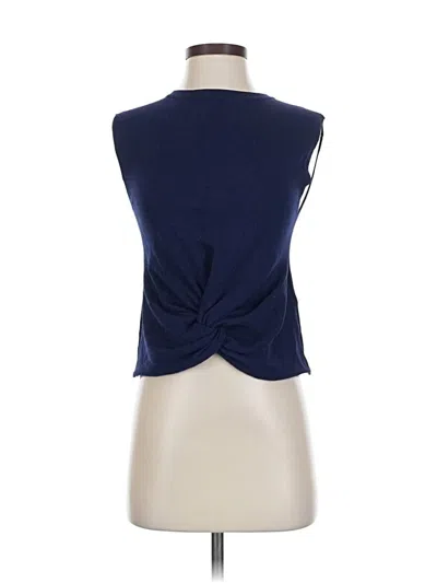 Pre-owned Lea & Viola Sleeveless Top Blue Keyhole Neckline Tops
