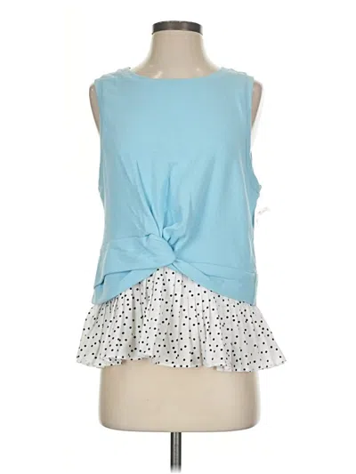 Pre-owned Lea & Viola Sleeveless Top Blue Sweetheart Neckline Tops