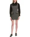 Lea & Viola Tweed Mini Dress In Black