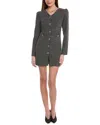 Lea & Viola Tweed Mini Dress In Black