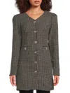 Lea & Viola Women's Boucle Bow Button Mini Dress In Black