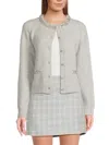 Lea & Viola Women's Embellished Collar Cardigan In Gray