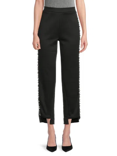 Lea & Viola Women's Embellished Cropped Pants In Black