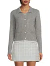 Lea & Viola Women's Embellished Heathered Cardigan In Gray