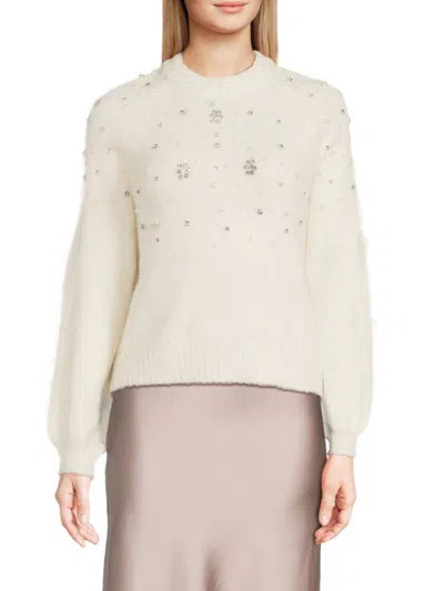 Lea & Viola Women's Embellished Sweater In Ivory