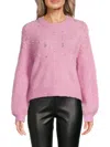 Lea & Viola Women's Embellished Sweater In Pink
