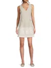 Lea & Viola Women's Embroidered Contrast-hem Minidress In Neutral
