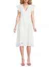 Lea & Viola Women's Eyelet Cotton Midi-dress In White