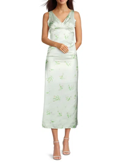 Lea & Viola Women's Floral Empire Slip Dress In Mint