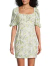Lea & Viola Women's Floral Puff Sleeve Minidress In Multi