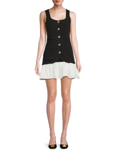 Lea & Viola Women's Mixed Media Mini Blazer Dress