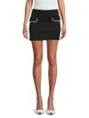 Lea & Viola Women's Pearl-trim Miniskirt In Black