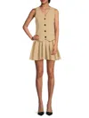 Lea & Viola Women's Pleated Suiting Minidress In Brown
