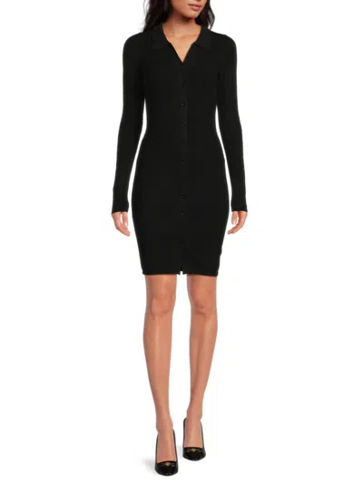 Lea & Viola Women's Rib Knit Bodycon Mini Dress In Black