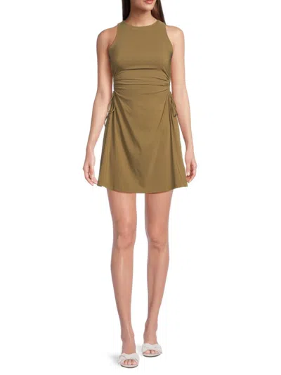 Lea & Viola Women's Ruched Mini Tank Dress In Taupe