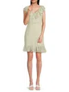 Lea & Viola Women's Ruffle Minidress With Back Tie In Green