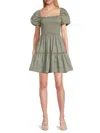 Lea & Viola Women's Smocked Cotton Minidress