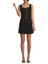 Lea & Viola Women's Solid A-line Vest Minidress In Black