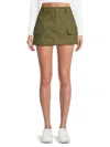 LEA & VIOLA WOMEN'S SOLID MINI CARGO SKIRT