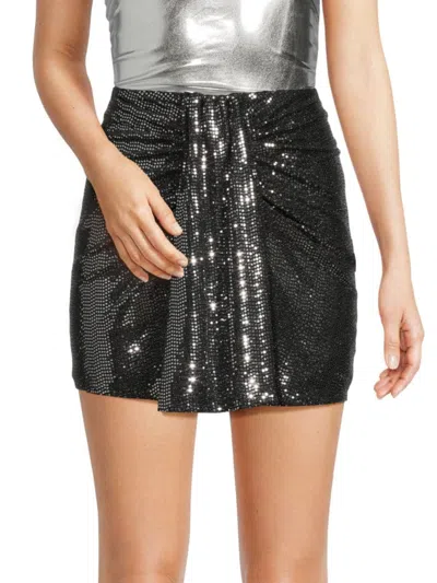 Lea & Viola Women's Tie Sequin Mini Skirt In Black