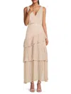 Lea & Viola Women's Tiered Floral Ruffle Maxi Dress In Neutral